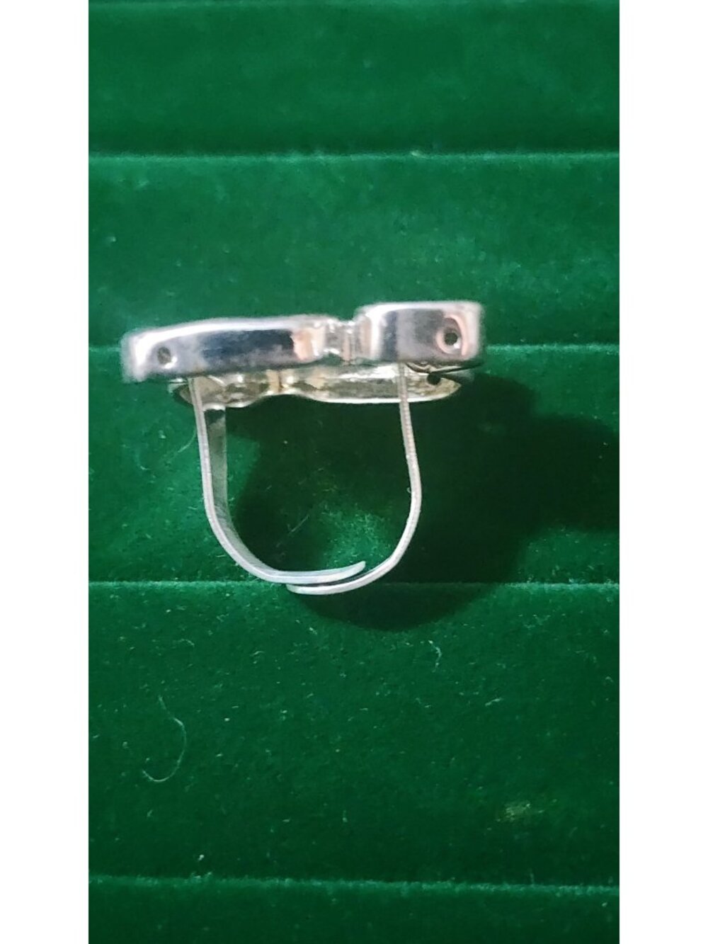 Vintage 80s Abstract Enamel Statement Ring Adjustable Modernist Mixed Shapes - Picture 5 of 10